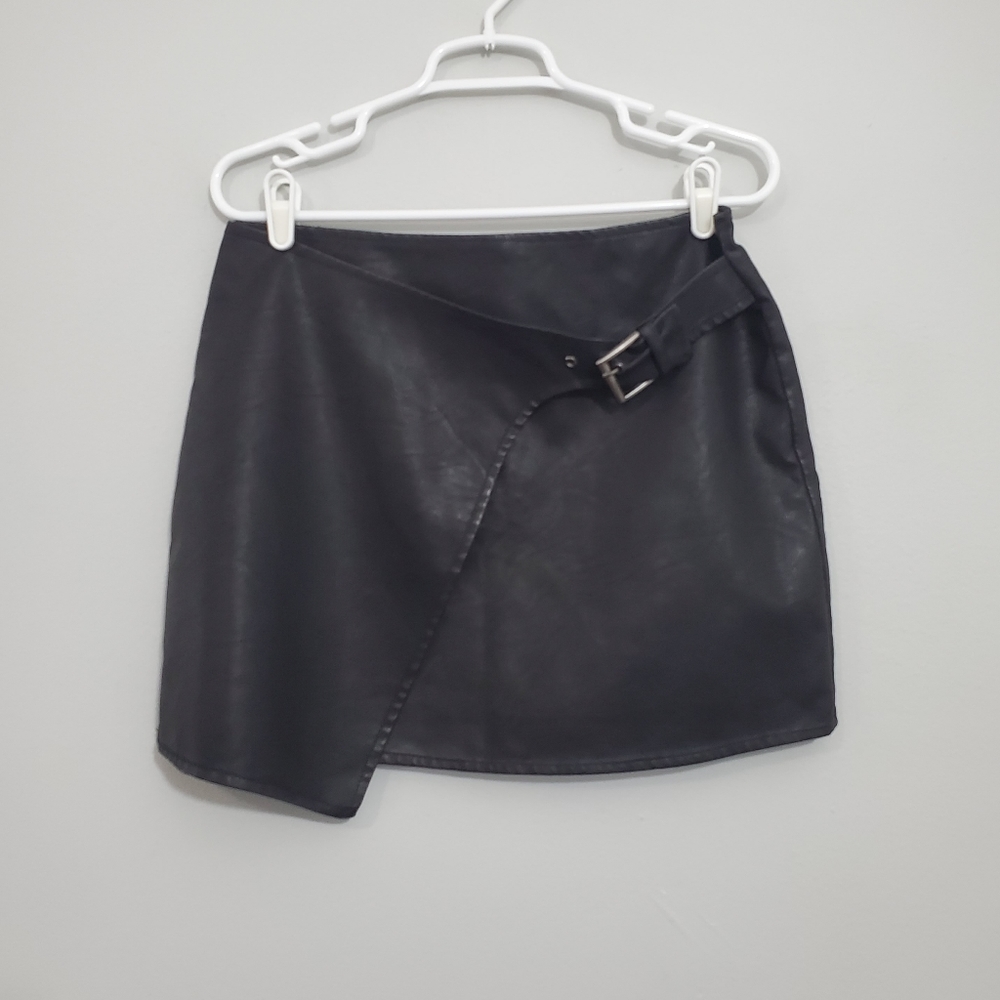 NWT Jack by BB Dakota Vegan Leather Faux Wrap Skirt
